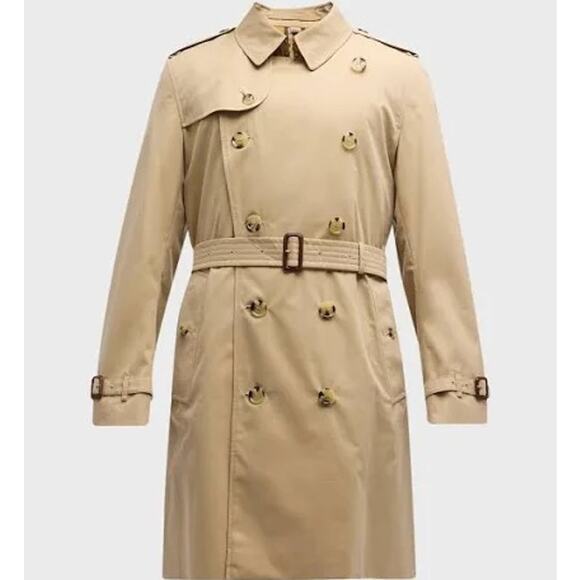 Burberry Burberrys' Trench Coat Kensington Nova Made in England sz 46R VTG Tan - Picture 6 of 16